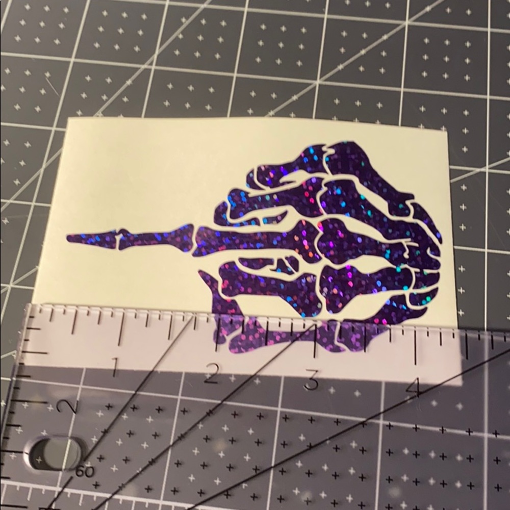 4/$15 Holographic Middle Finger Vinyl Decal - Picture 2 of 2